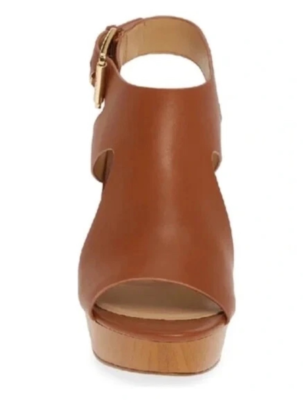 Michael Kors Josephine Leather Wedge Sandals Size 7.5 - Picture 5 of 11